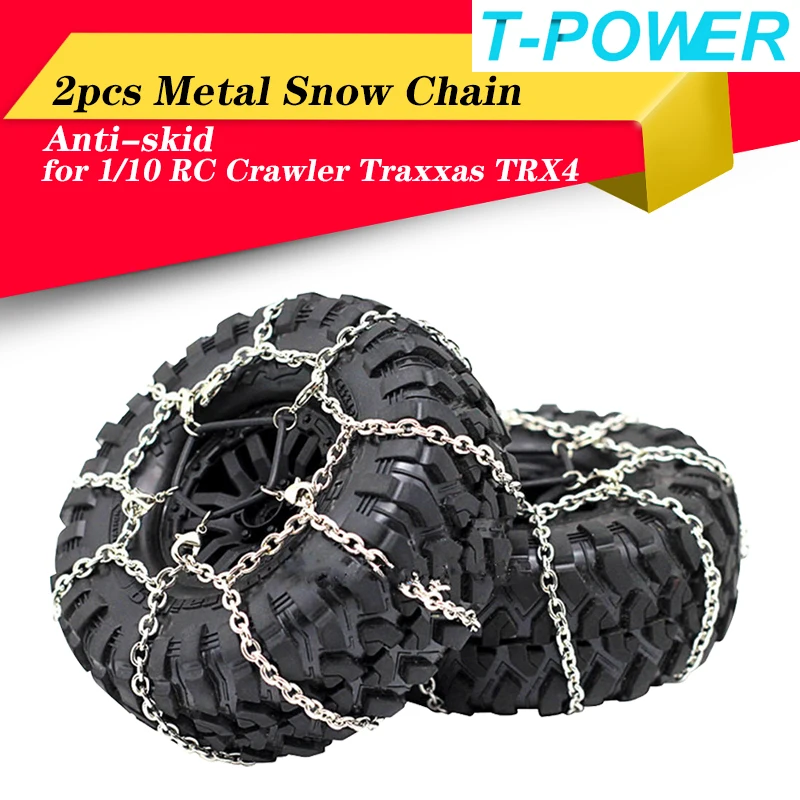 

Металлическая цепь для снега T-power 1/10 RC Crawler, декоративные детали для Traxxas TRX4 G500 TRX6 G63 Axial SCX10 90046 Tamiya CC01 GEN8 D90
