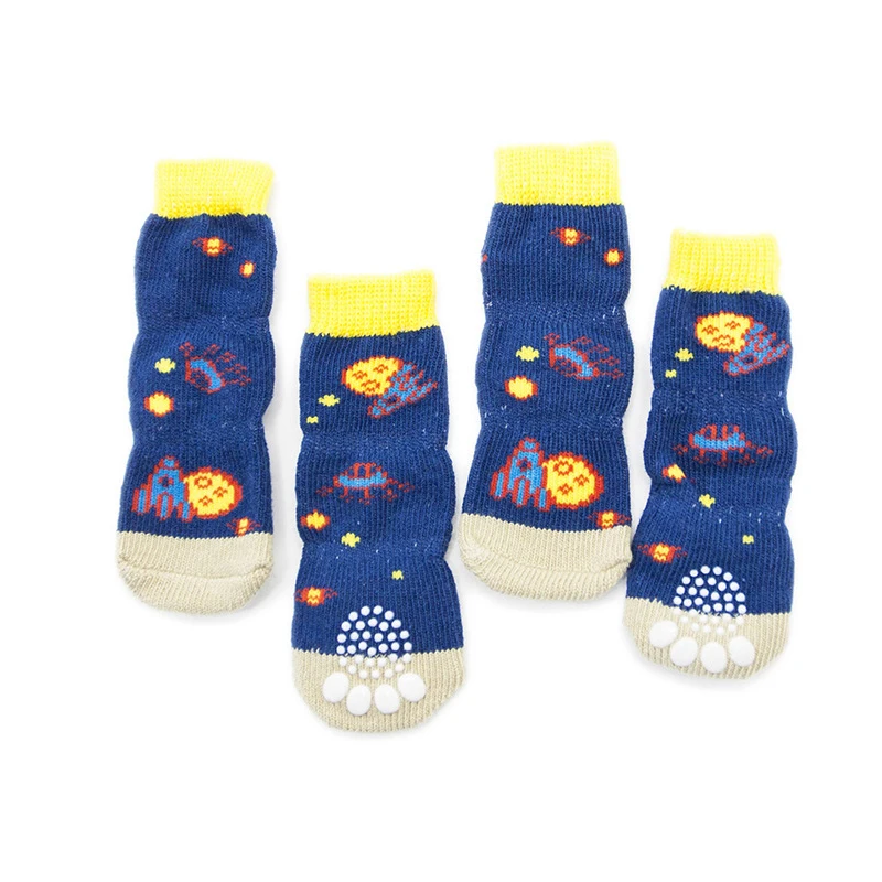 

Soft Dog Shoes Warm Cute Pet Knits Socks Anti Slip Skid Socks Pet Supplies Spring Autumn For Small Dogs 4pcs/Suit Cat Home Shoes