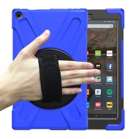 case for amazon fire hd 10 hd10 2019 2018 2017 10 1 inch heavy duty rugged protection cover with kickstand handneck strap