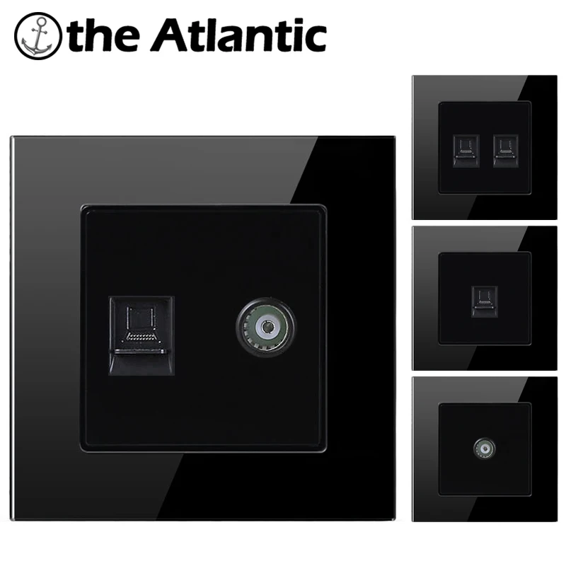 Настенная розетка Atlectric Rj45 двойной разъем для передачи данных с закаленным