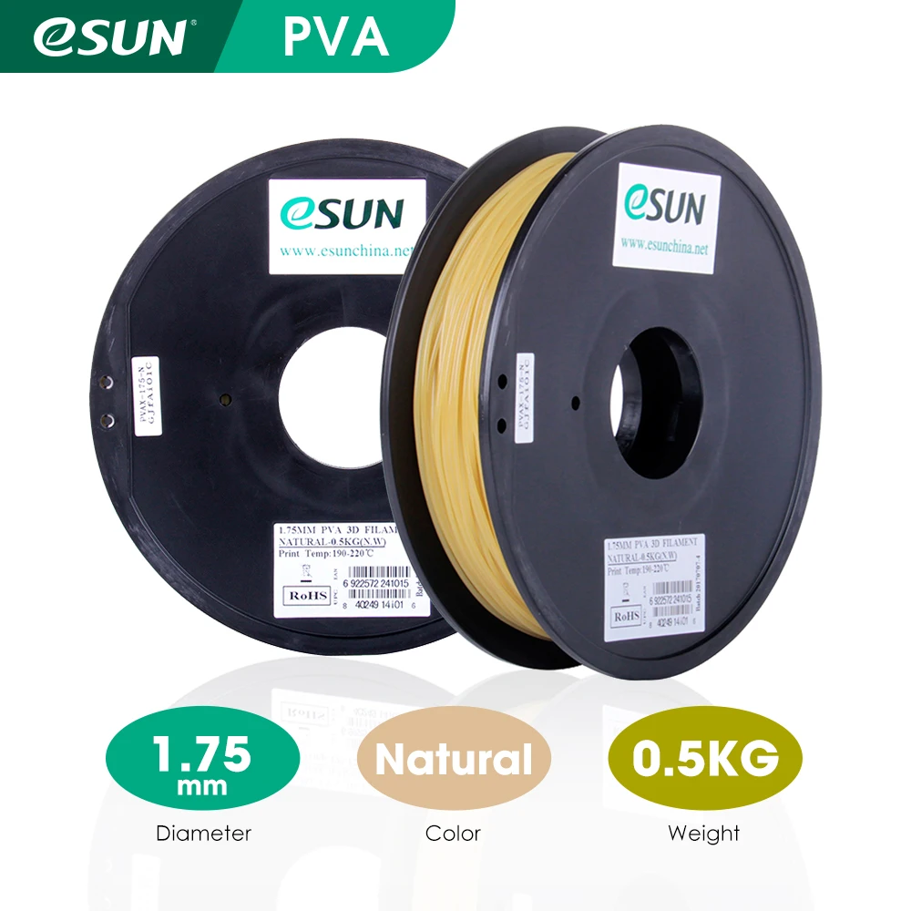 Solúvel em Água Material do Apoio do Filamento da Impressão para a Impressora 3d do Filamento da Impressora Pva do Filamento 3d de Esun Filamento 1.75mm 0.5kg 1.1lbs 3d