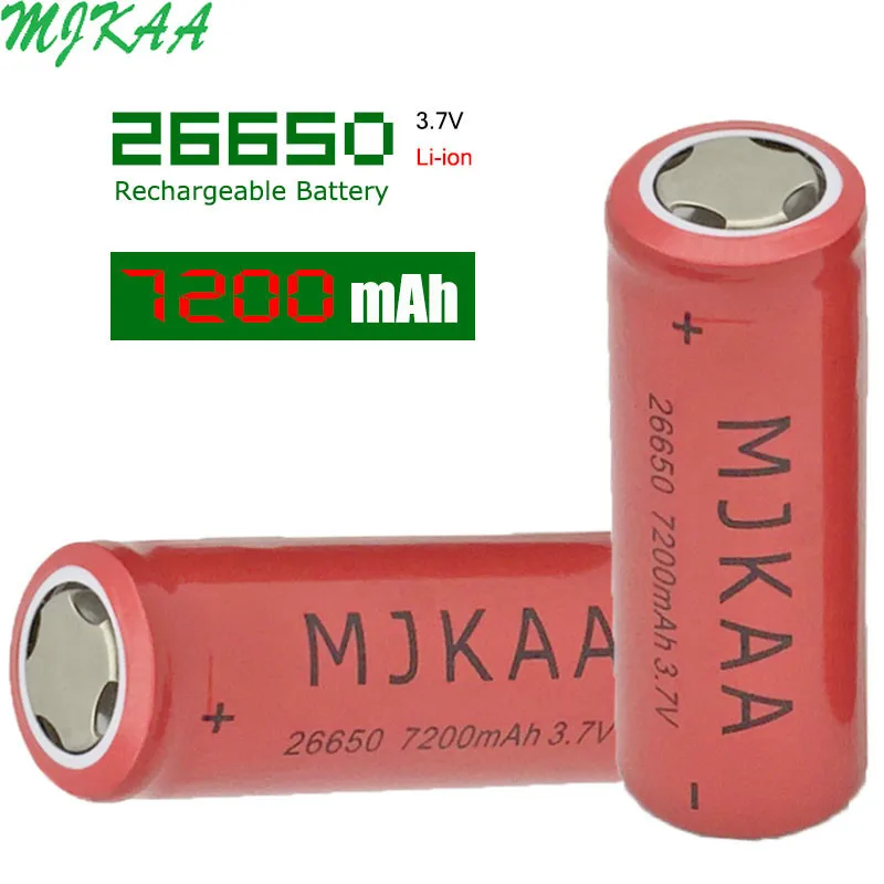 

2pcs 26650 7200mAh 3.7V Rechargeable Li-ion Battery For Flashlight Torch