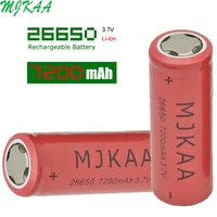 2pcs 26650 7200mah 3 7v rechargeable li ion battery for flashlight torch