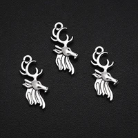 25pcslots 14x26mm antique silver plated deer antler charms christmas pendants for diy earring jewelry making supplies materials