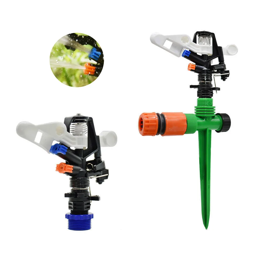 

360 Degrees Adjustable Rotating Water Sprinkler With Support Nozzle Holder Rocker Nozzles Farm Sprinklers Watering & Irrigatio