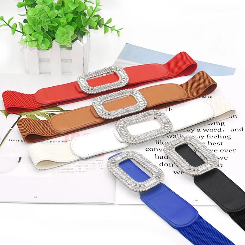 

Эластичный пояс для женщин, эластичный широкий высокий пояс для платья, модные эластичные женские ремни, Прямая поставка с искусственным кр...