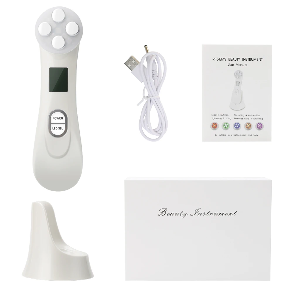 

EMS facial lift beauty instrument ultrasonic gel photon rejuvenation wrinkle removal anti-aging massage radio frequency