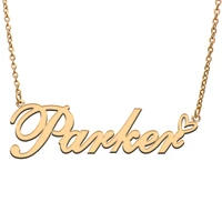 parker name tag necklace personalized pendant jewelry gifts for mom daughter girl friend birthday christmas party present