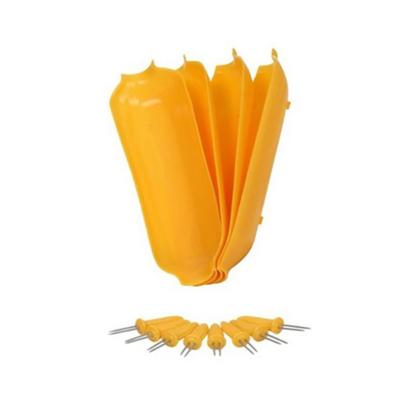 12 шт. Набор держателей для кукурузы в комплекте 4 пластиковых подноса и 8