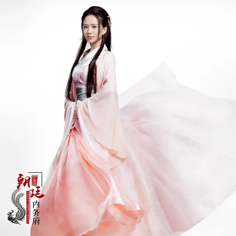 

cosplay hanfu women ancient China Online anime Stage performance costumes Movie Female pink Fairy skirt customize Movie clothing