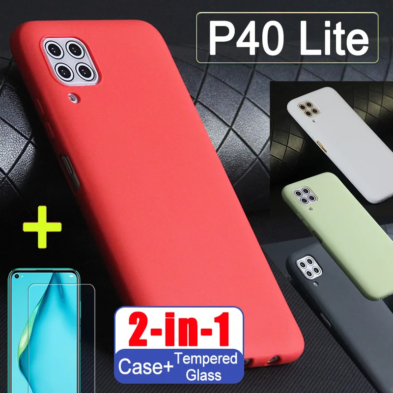 P40 лайт чехол для телефона huawei p 40 lite 40p крышка защитное стекло закаленное huawie p40lite