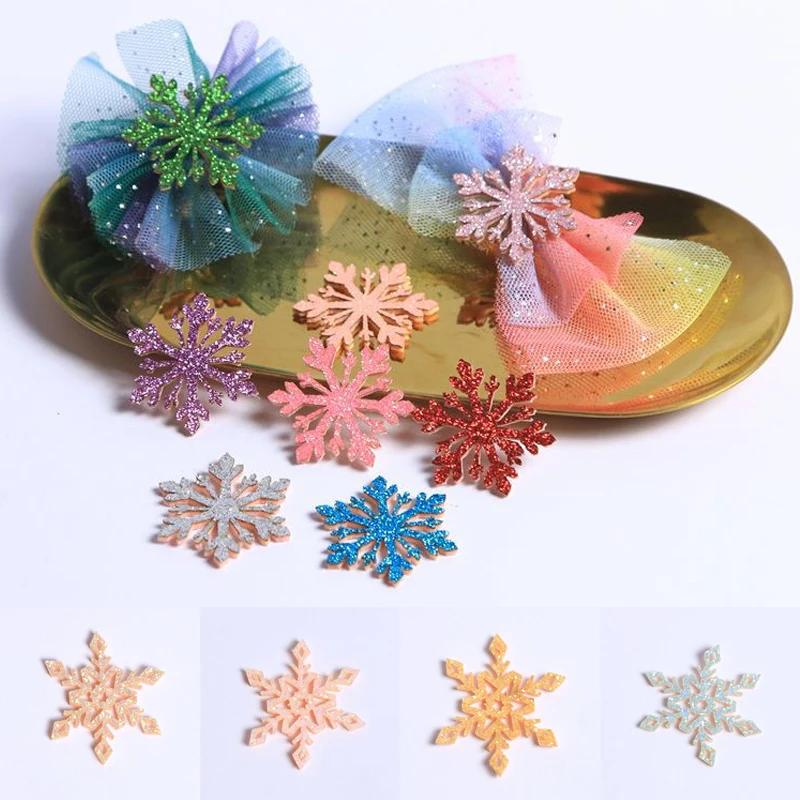 

Christmas Decoration Snowflake Gold Powder Ice Snow Flake Glitter Patch DIY Hair Accessories Hairpin Cake Material