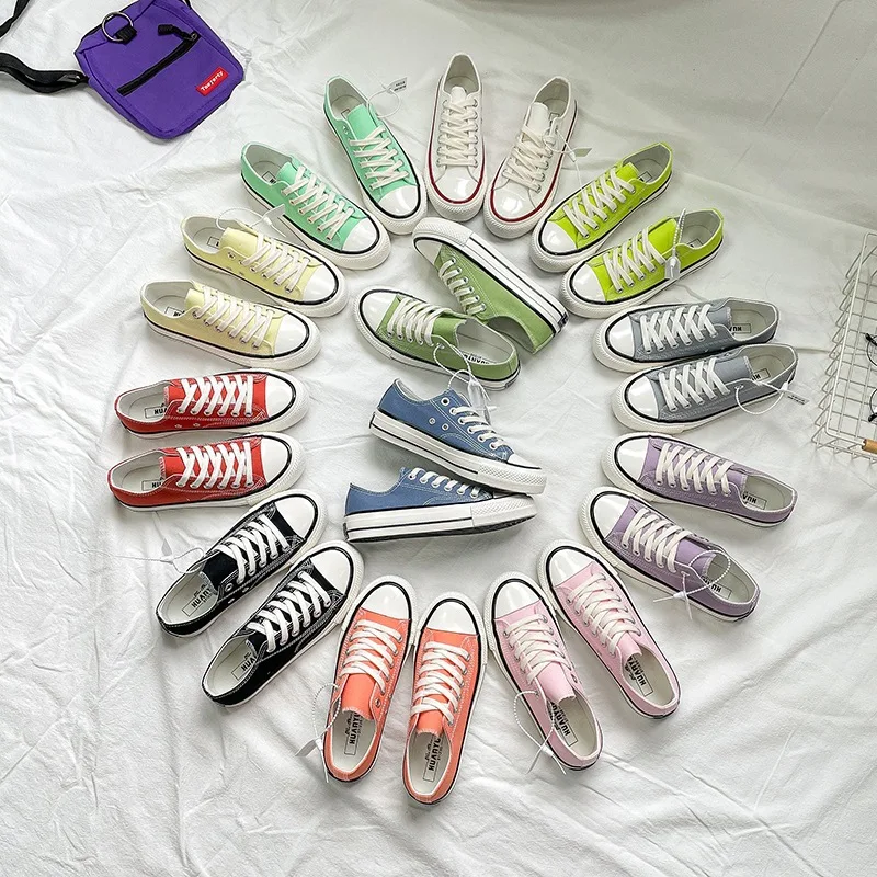 

Кроссовки женские на шнуровке, Вулканизированная подошва, Повседневная дышащая холщовая обувь для прогулок, весна-осень 2021