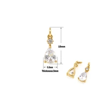 18k champagne gold brass and zircon teardrop charm jewelry making supplies accessories diy discover the charm of cz