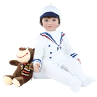 60cm soft silicone viny reborn baby boy doll toy for girls like real 24inch big toddler bebe lovely birthday gift play house toy