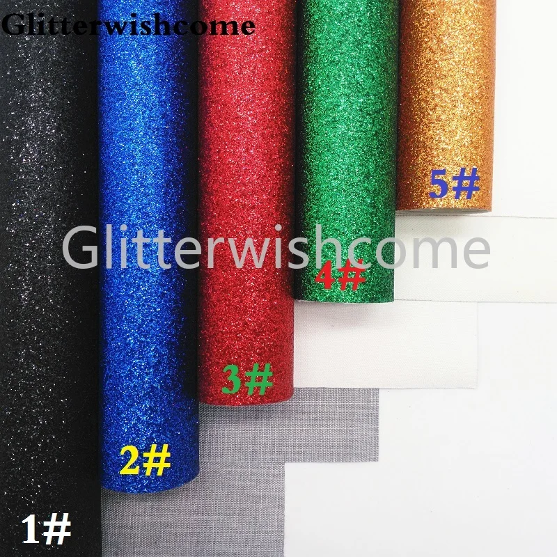 Glitterwishcome 21X29 см A4 Размер Vinilo Textil, Vinil Para Lazos, блестящий винил, тонкая блестящая ткань для бантов, GM154A