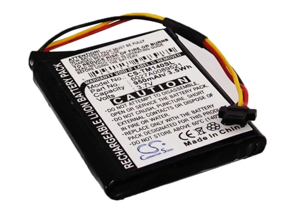 

Cameron Sino 950mAh Battery for TomTom 1EK0.052.02, 4EK0.001.02, Go 500, 600, One 140, 140S, 140S US , 6027A0089521, VF6D, VF6S