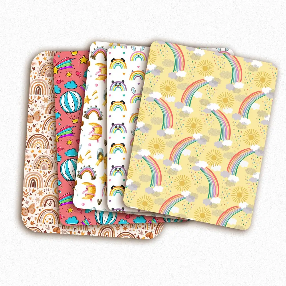 

Polyester Cotton Fabric Cartoon Rainbow Sun Printed Cloth By The Meter Patchwork Needlework Supplies for Dress Toy Material