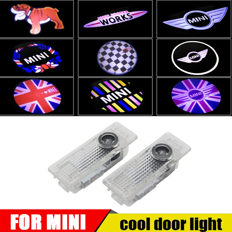 

2pcs Car Door Welcome Light LED Mood Projector Auto Logo For Mini Cooper One S JCW R55 R56 R60 F55 F56 F60 Countryman