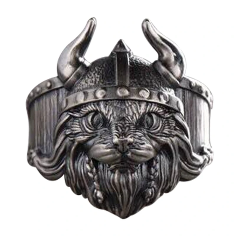 1 шт. кольцо для шлема кошки с викингом черное тайское серебряное мужчин