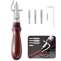 imzay leather groover tool red 7 in 1 pro adjustable stitching groover and creasing edge beveler leathercraft kits