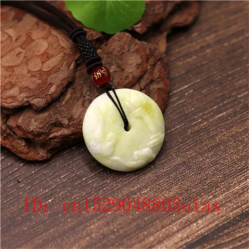 Натуральный белый китайский нефрит пряжки ожерелье с кулоном двойным сторонним