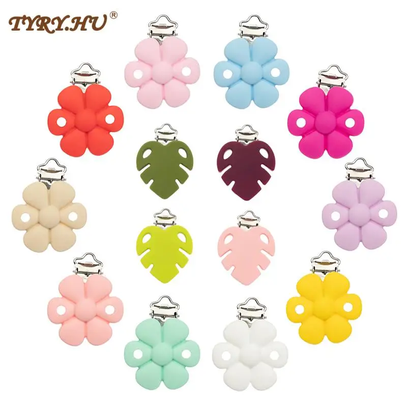 TYRY.HU зажим для соски силиконовые зажимы прорезывателя в форме цветка держатель