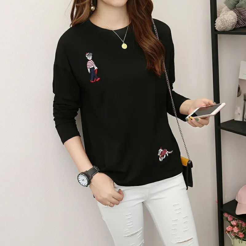 Модная футболка весна-лето 2019 новинка женская с принтом хлопок круглый вырез