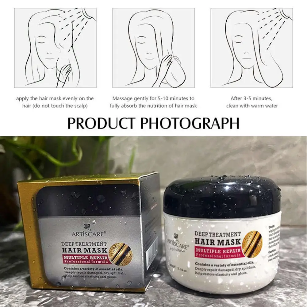 

60ml New Treatment Hair Mask Moisturizing Nourishing Restore Damage Repair Soft Care Hair Hair Deep I3Y7