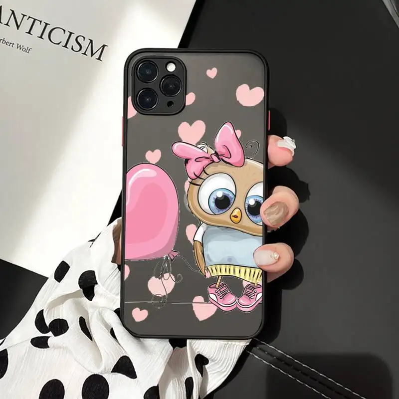 

Owl cute cartoon animal high quality Phone Cases matte transparent For iphone 7 8 11 12 plus mini x xs xr pro max cover