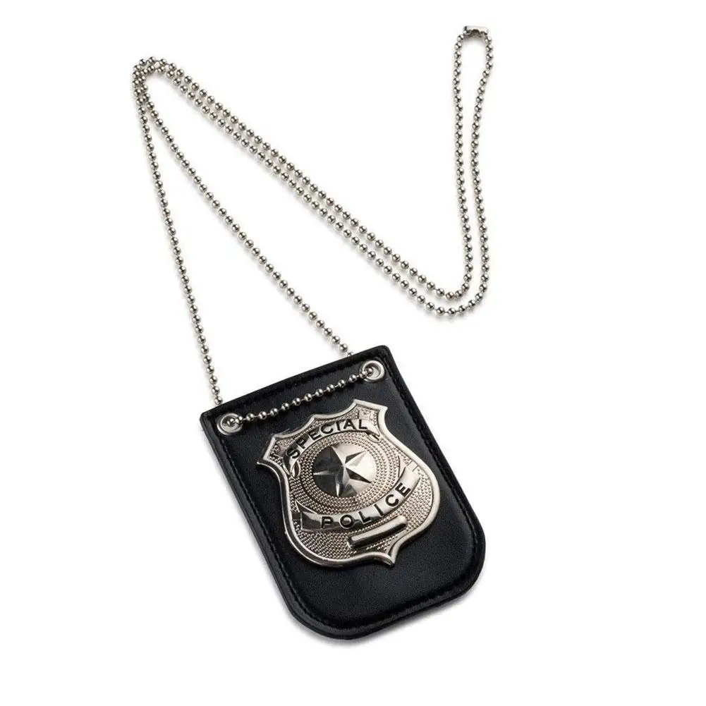 

Dress Up Occupation Pretend Play America Police Special Agent Officer Badges Card ID Cards Holder With Chain And Belt Clip