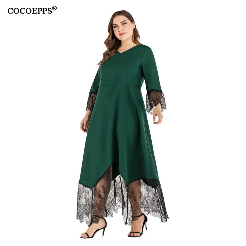 Новое Кружевное длинное платье большого размера элегантное весенне летнее