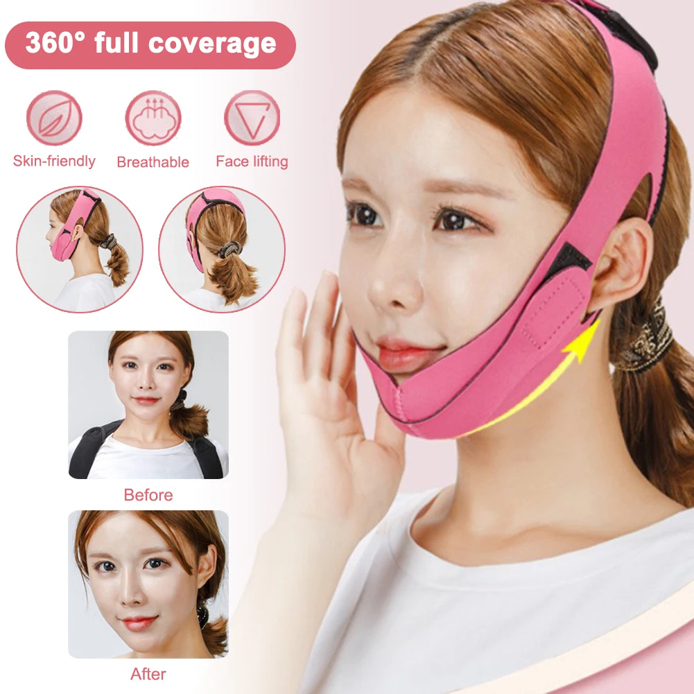 Face Chin Cheek Lift Up Slimming Slim Mask Ultra-thin Belt Strap Band Women Reduce Double Skin Facial Massager Care | Красота и