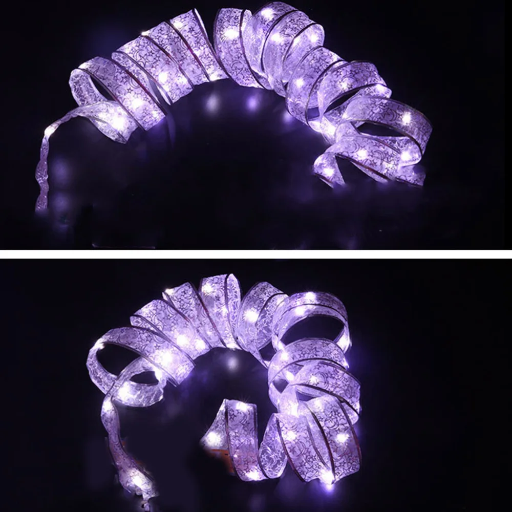 

1Pc Xmas Festival Decorative Light String Party Decor Ribbon Light String