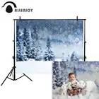 Фон для фотосъемки с изображением зимней снежной сосны природы леса Allenjoy