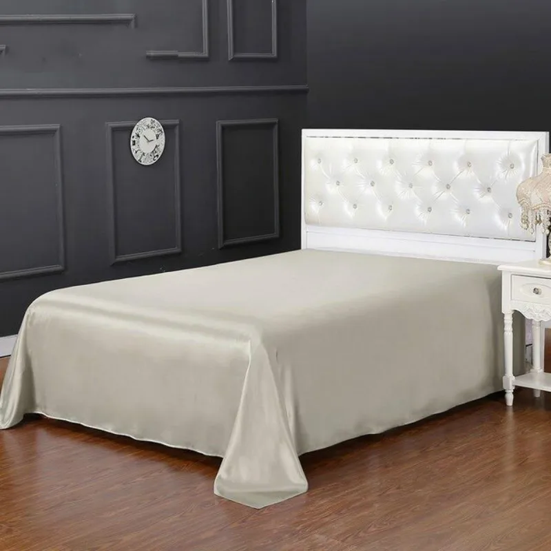 

Pure 100% Mulberry 19 momme Natural Silk Seamless Flat Sheet Lightweight Super Soft Easy Care Luxury Flat Sheet