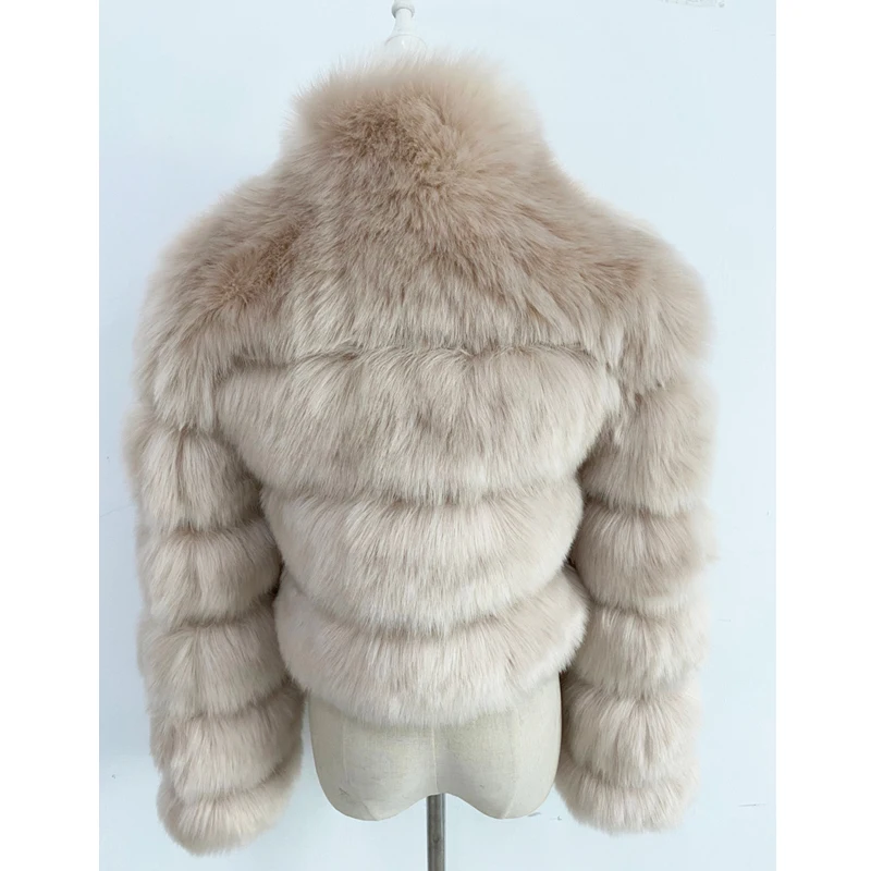 Модное короткое зимнее пальто ZADORIN 2021 из искусственного лисьего меха Женская