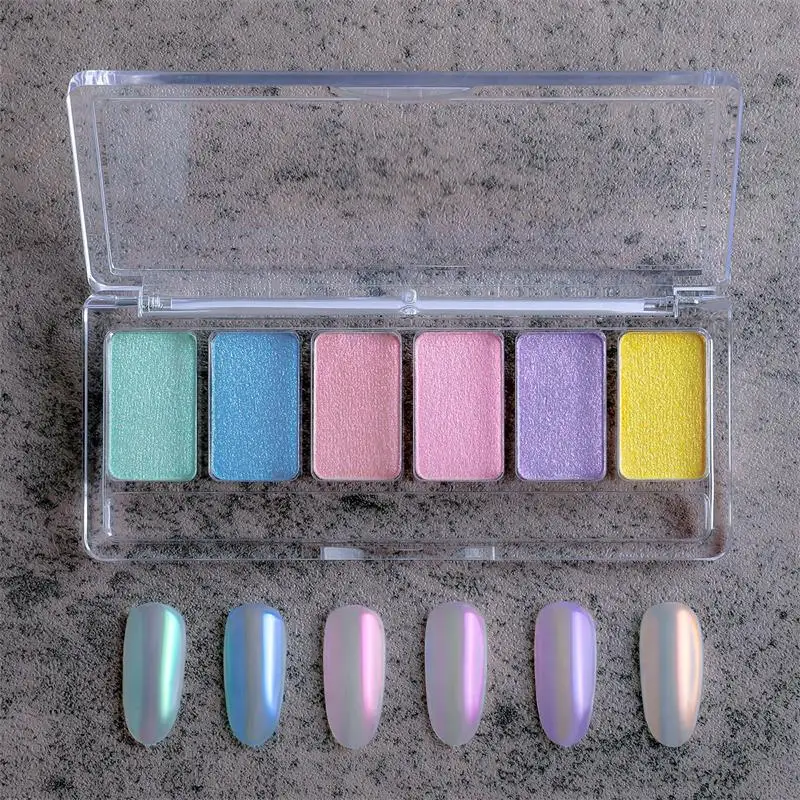 Голографический Сияющий пигментный порошок для ногтей Aurora Solid Nail Glitter Гель-лак