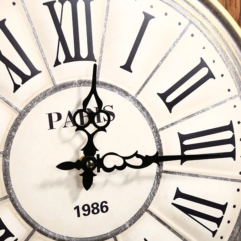 Креативные большие настенные часы винтажные деревянные потертые шикарные