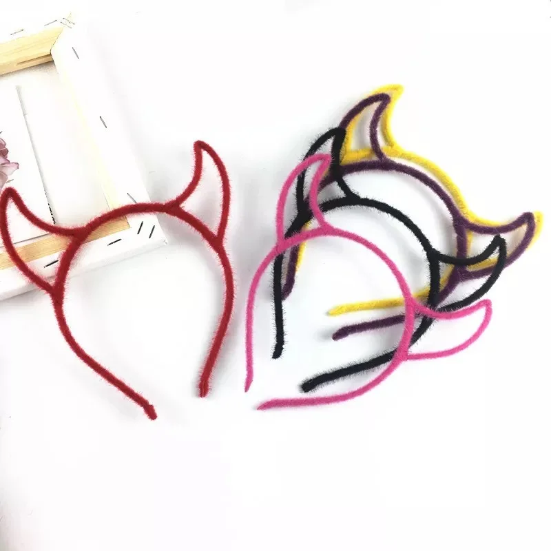 Забавная повязка на голову с рогом дьявола головной убор для праздника карнавала