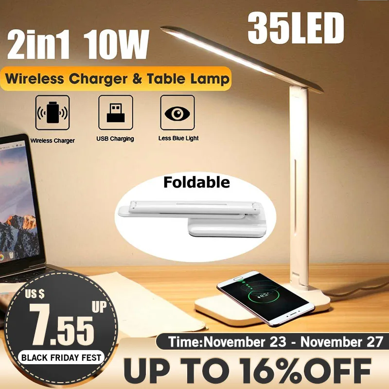 Светодиодный настольная лампа 10 Вт 2 в 1 мульти Функция регулировки домашнего