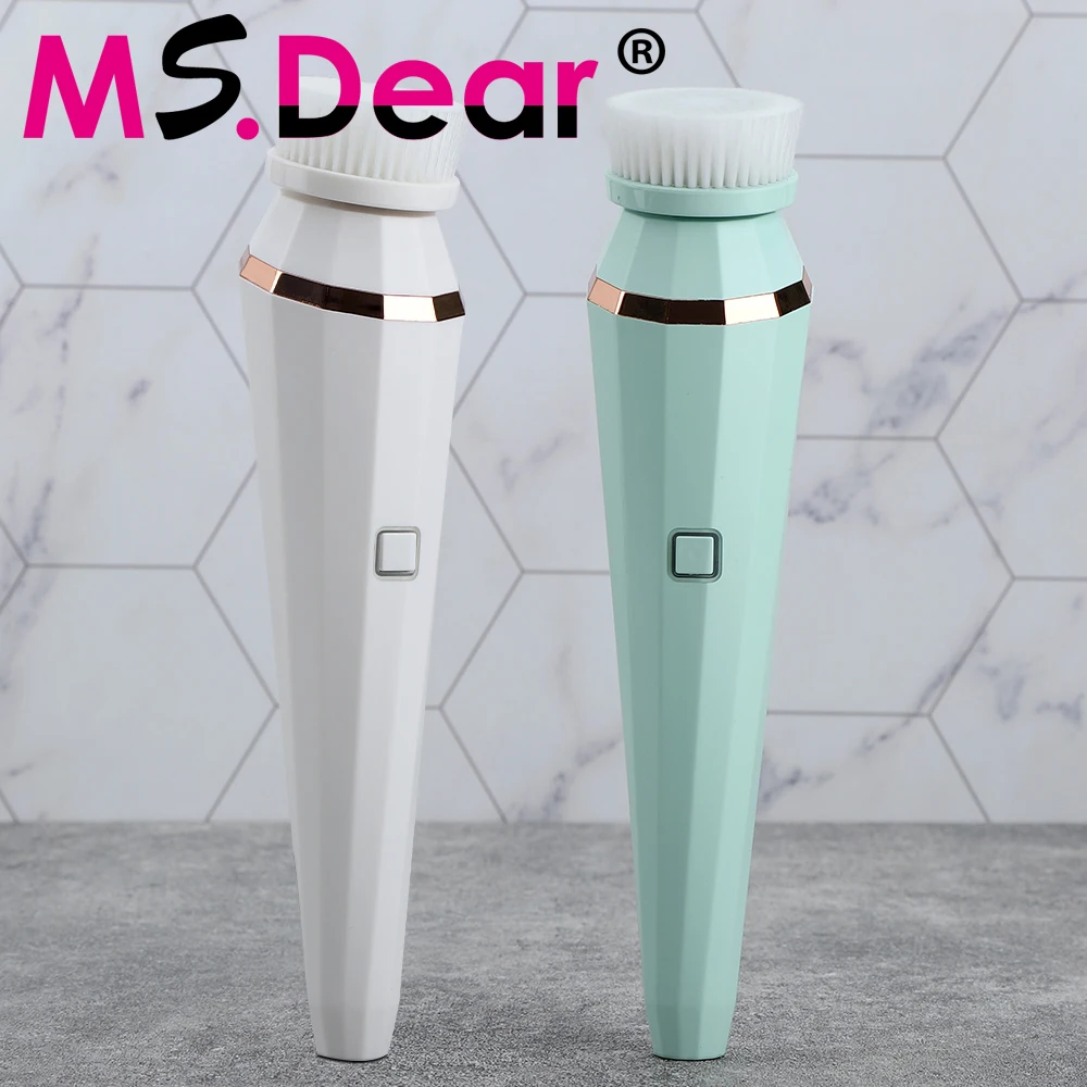 

4 in 1 Electric Facial Cleansing Brush Silicone Rotating Face Brush Deep Cleaning Skin Exfoliation Waterproof Facial Massager