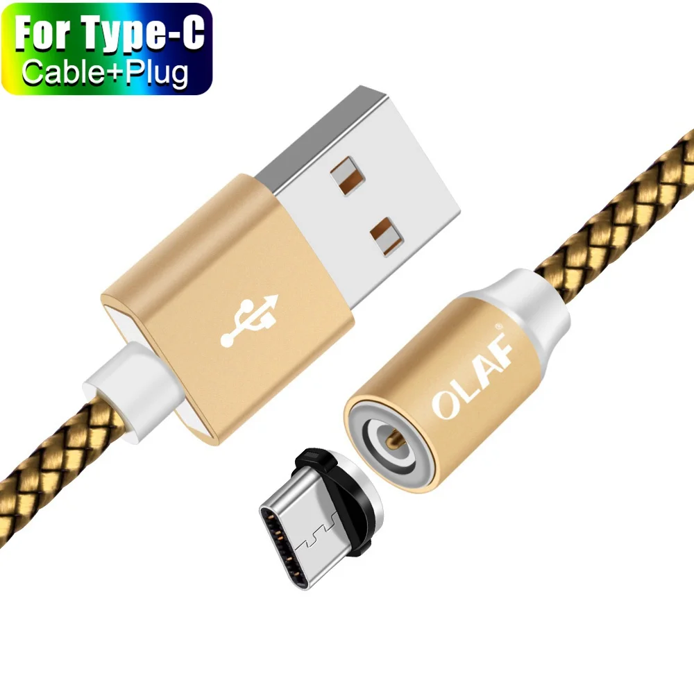 Gray Type C Cable Магнитный кабель Олаф для iPhone XS Max XR, магнитное зарядное устройство, быстрая зарядка, кабель Micro usb type C, магнитное зарядное устройство, зарядный провод usb - Color: Gray Type C Cable