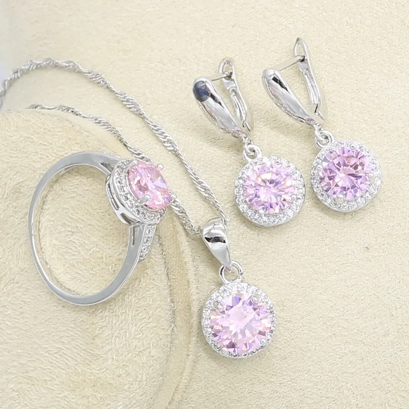 Серебряный цвет свадебная фотография Искусственный Розовый кубический цирконий