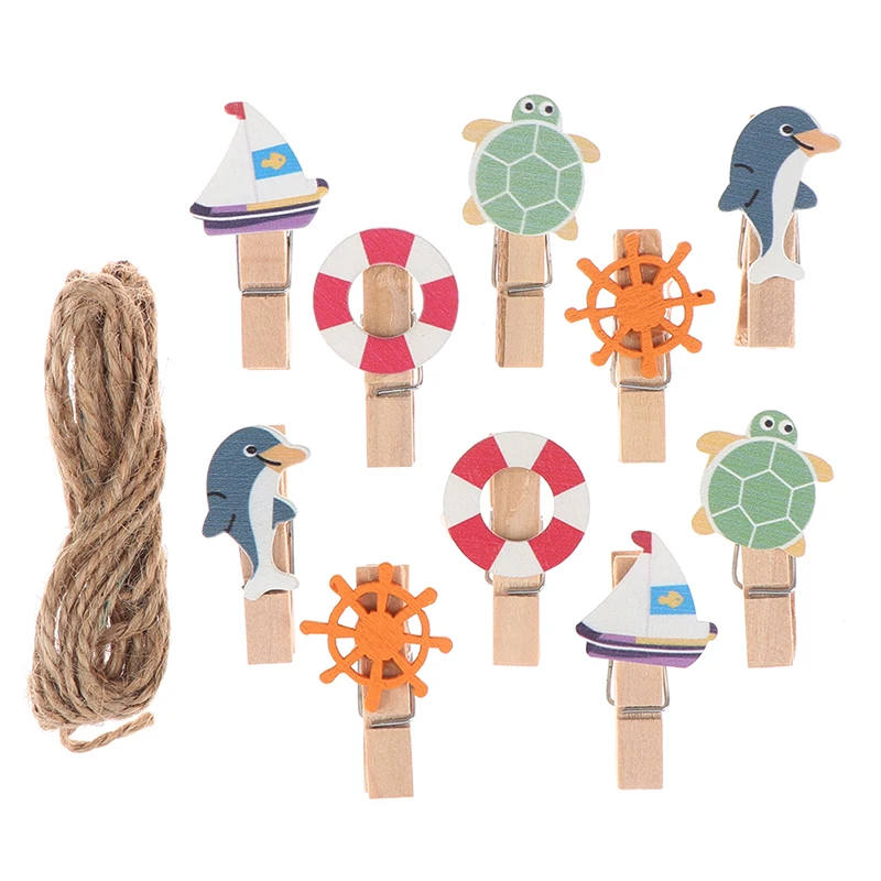 

10 pcs/ lot Cute cartoon Animal Wood Clip Set / Cute Wooden Paper Clips / Small Craft Photo Pegs Kawaii Stationery SD&HI