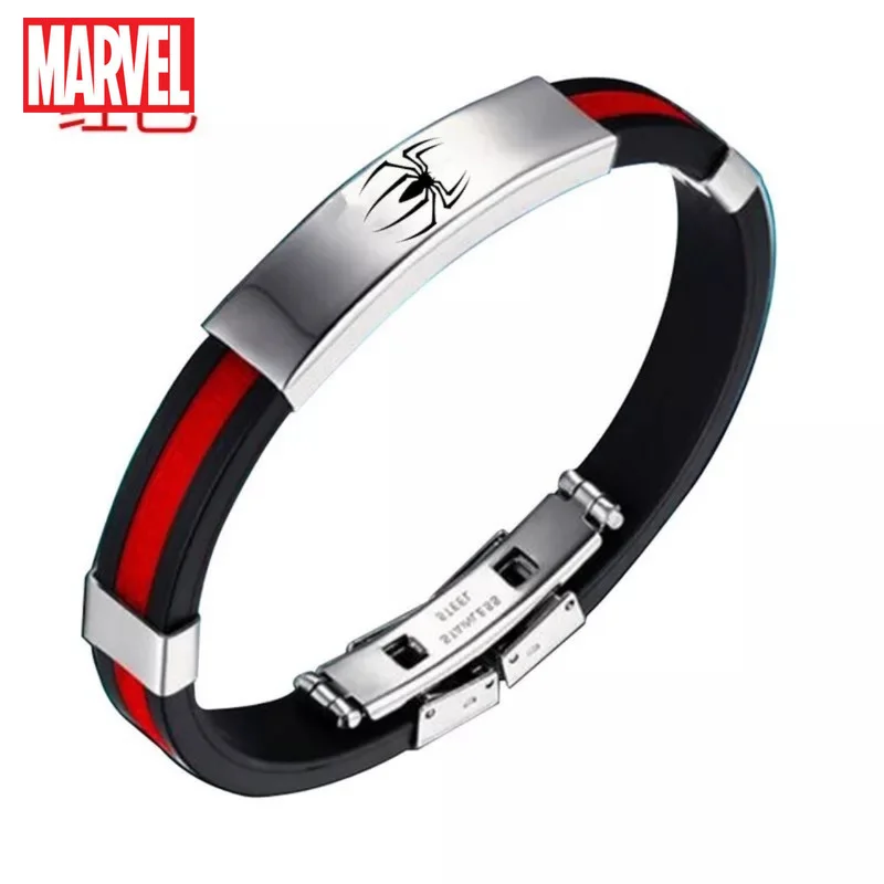 

Disney Marvel Spiderman Heroes Return Couple Titanium Steel Silicone Men and Women Korean Personality Bracelet Bracelet