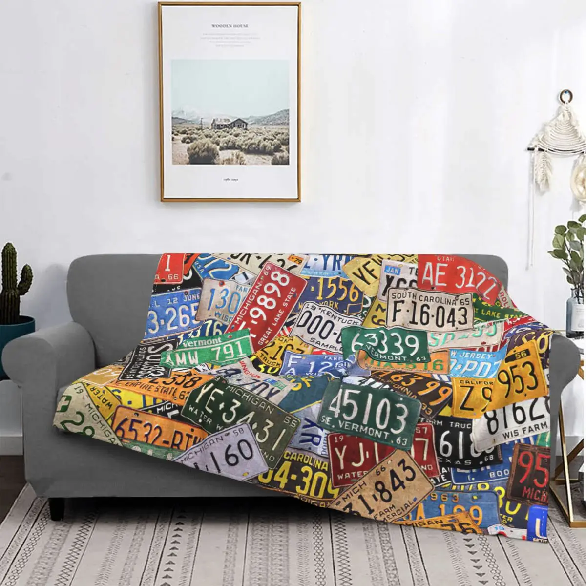 

Красочные винтажные номерные знаки в ассортименте из всех 50-ти ковровых покрывал для горячей кровати роскошные покрывала фланелевое одеял...