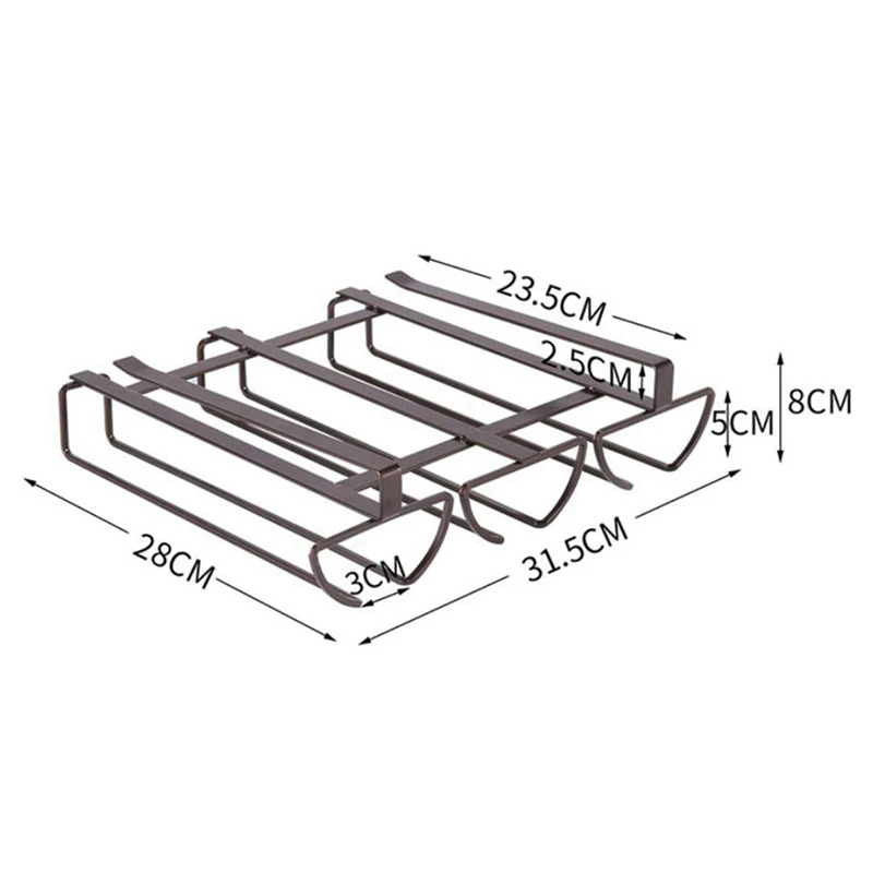 

Wine Gl Rack Under Cabinet - 3 Rows Stemware Rack,Adjustable, Wine Gl Holder,for Kitchen Cabinet Bar Wine Gl
