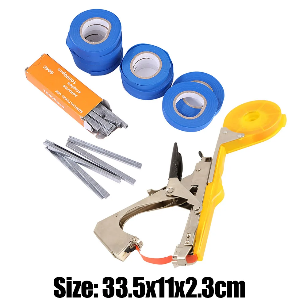 

Tying Machine Set Garden Plant Branch Tapetool Tapener with Tapes 10 Tapes for Grape Tomato Cucumber Pepper Flower Hand Binding