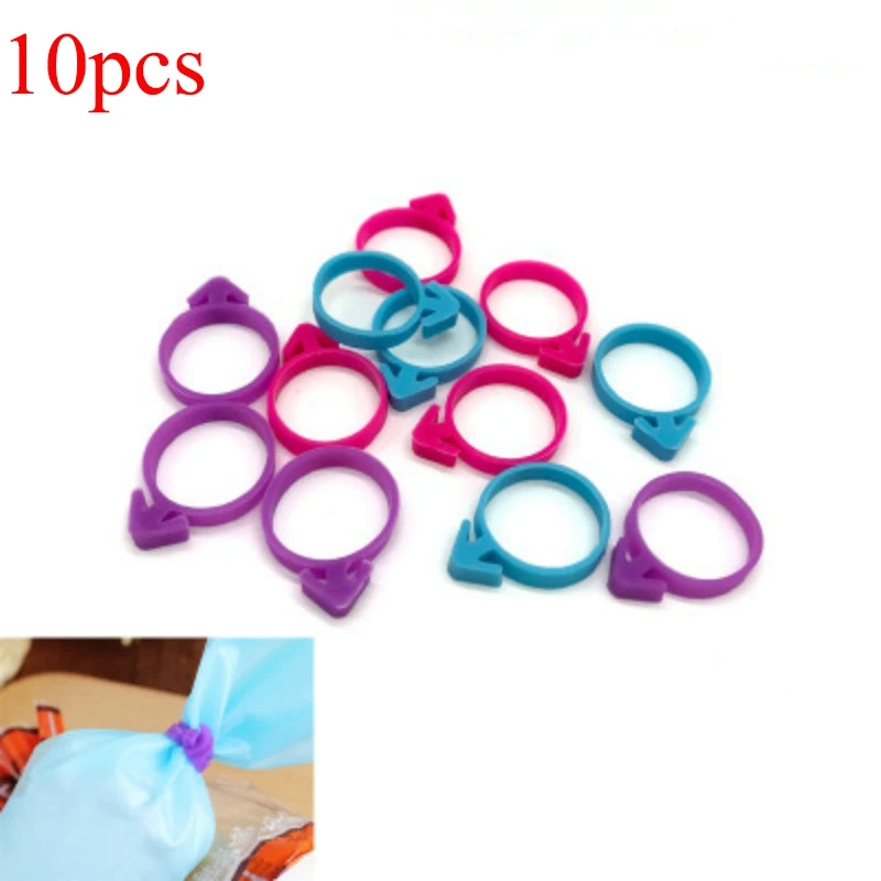 10 шт. силиконовых кейсов для кондитерского мешка Галстуки фиксированные кольца